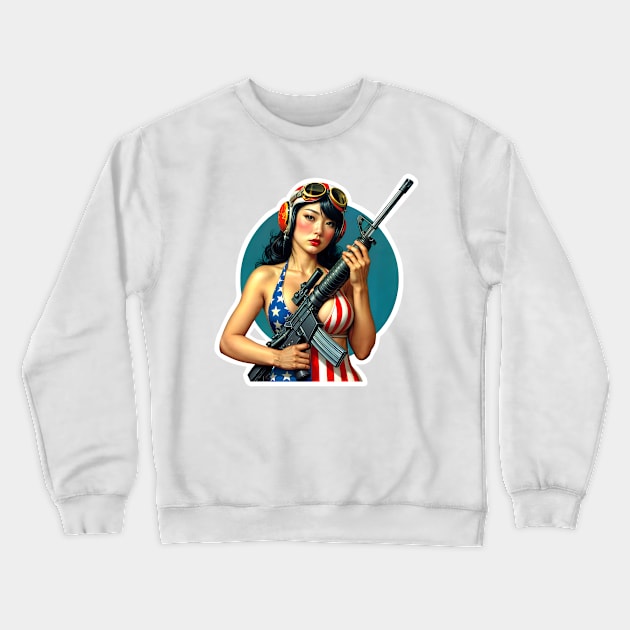 Pinup Girl Crewneck Sweatshirt by Rawlifegraphic